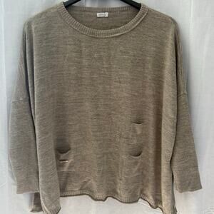 MerSea Catalina Popover Sweater Boxy  Lagenlook Oversized  (P) Small Split Sides
